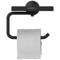 LE-MB-08 Toilet Paper Holder With Shelf (Matt Black)