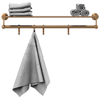 LE-RG-01 Towel Rack With Towel Holder & Hook (Rose Gold Finish)