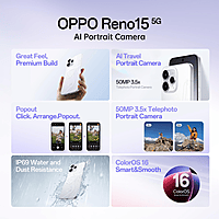 OPPO Reno15 5G (Aurora Blue, 256 GB) (12 GB RAM)