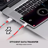 Portronics Konnect Dash Pro 80w Usb to Type C Charging Cable with 6amp Output, 480 Mbps Data Sync, 1m Length, Supports Fast (Red)