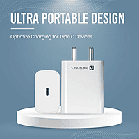Portronics Adapto 25 Pro 25W Fast Charging Type C Adapter with Type C Charging Cable