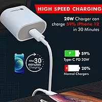 Portronics Adapto 20 Type C (White)  (20W Fast PD/Type C Adapter Charger)
