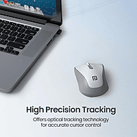 Portronics Toad 34 Wireless Mouse (White) with 2.4 GHz Wireless, Adjustable Sensitivity