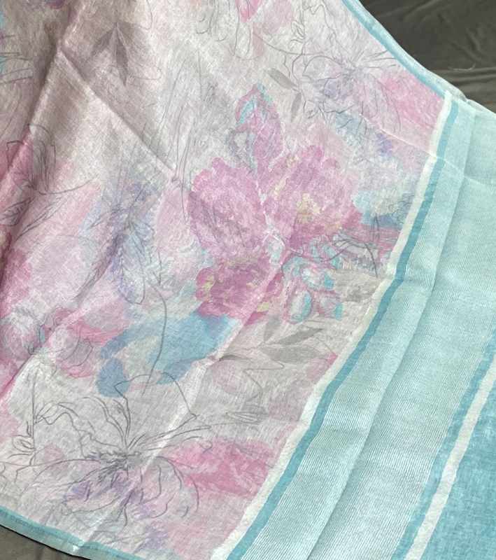 Rishika - The Linen Tissue Saree in Floral Print 20263