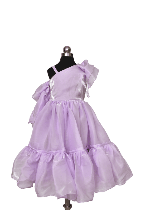 Lavender One Shoulder Organza Dress