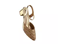 Reeno  Embellished Wave Pearl & Bead Block Heel Pumps -
