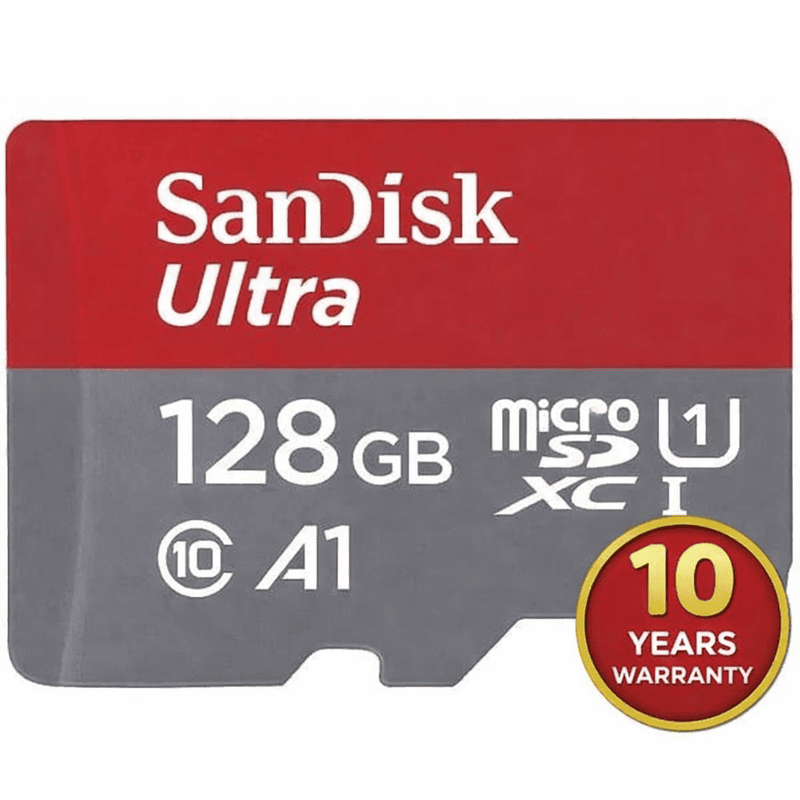 SanDisk Ultra 128GB microSDXC UHS-I, 140MB/s R, Memory Card, 10 Y Warranty, for Smartphones