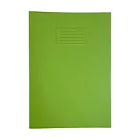 Janrax A4+ Green 48 Page Feint Ruled and Margin Exercise Book WF Paper with 225gsm Manilla Cover 240x340mm Workbook