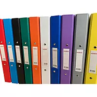 Pack of 10 A4 Assorted Colour Paper Over Board Ring Binders by Janrax