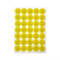 Pack of 420 Yellow Smile Faces 24mm Self-Adhesive Labels