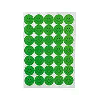 Pack of 420 Green Smile Face 24mm Self-Adhesive Labels