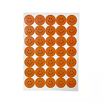 Pack of 420 Orange Smile Face 24mm Self-Adhesive Labels