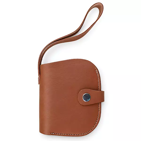 The Nomad Tan Leather Wristlet Wallet