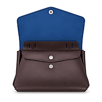 The Riviera Dual-Tone Leather Envelope Clutch – Espresso Brown