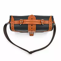 Cambridge Genuine Leather Medium Satchel Messenger Bag Green & Tan