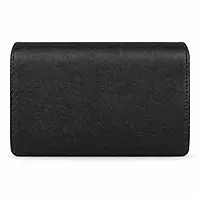 Envelope Genuine Leather Accordion Clutch Wallet - Classic Black