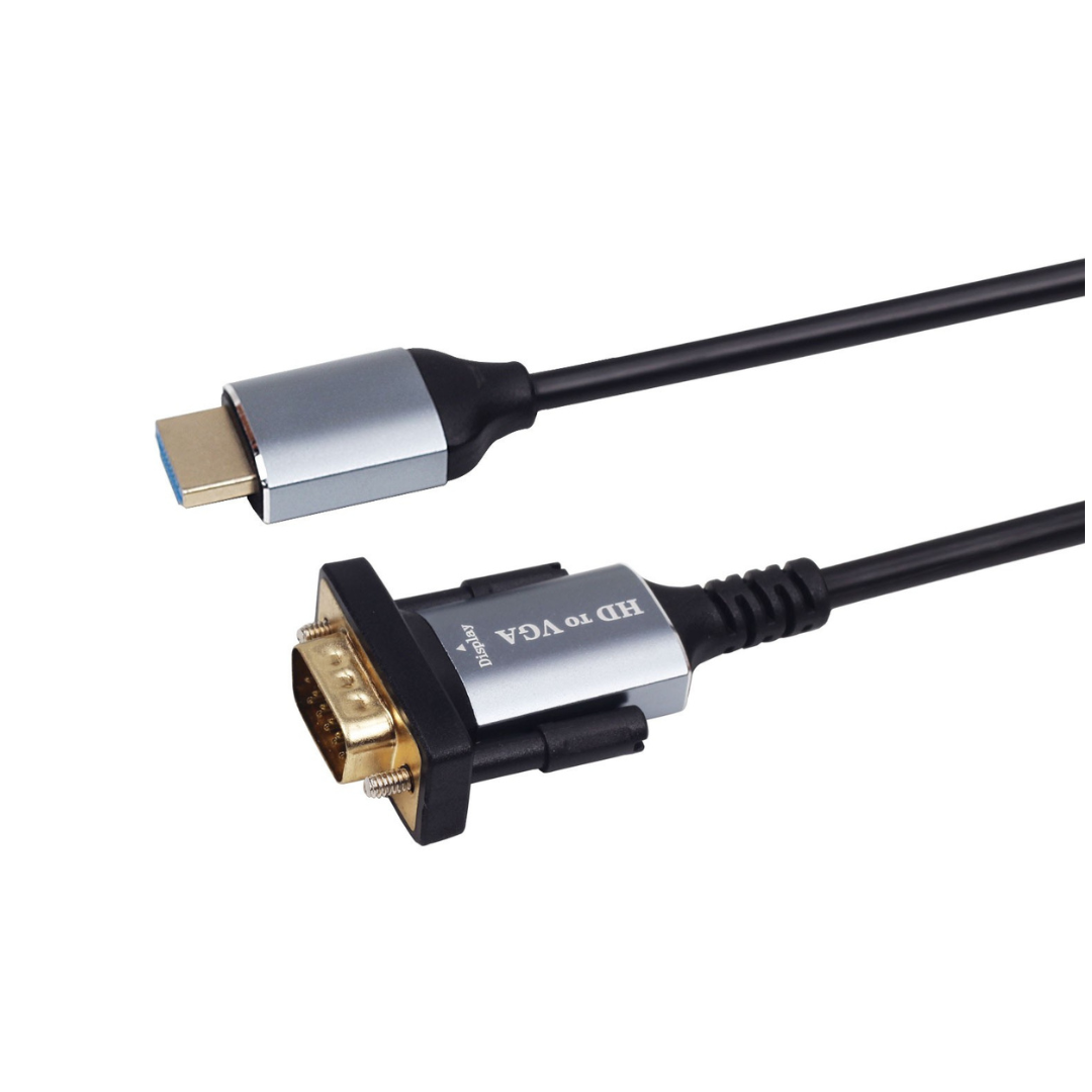 Hdmi (M) To Vga (M) Cable Adapter, Gold-Plated  for Computer, Desktop,Laptop, Pc, Monitor, Projector, Hdtv, and More (Not Bidirectional) -1.8m
