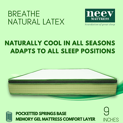 Neev 9 Inches Breathe Natural Latex Mattress Neev 9 Inches Breathe Natural Latex Mattress