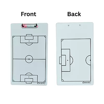Football Tactical Clipboard – Double-Sided Dry-Erase Coaching Board with Marker & Clip