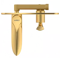 KA-GG-3129 Concealed Body For Single Lever Basin Mixer Wall Mounted With Exposed Part Kit, Consisting Of Operative Lever, Basin Spout & Wall Flange (Gold)