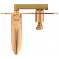 KA-RG-3129 Concealed Body For Single Lever Basin Mixer Wall Mounted With Exposed Part Kit, Consisting Of Operative Lever, Basin Spout & Wall Flange (Rose Gold)