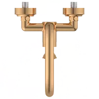 KA-RG-3143 Single Lever Sink Mixer With Swinging Spout With Connecting Legs With Wall Flange (Wall Mounted Model) (Rose Gold)