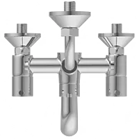 LX-1320 Wall Mixer 2 In 1 With Connecting Legs With Wall Flange