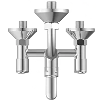 AL-1420 Wall Mixer 2 In 1 With Connecting Legs With Wall Flange