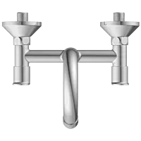NE-1613 Sink Mixer With Swinging Spout With Connecting Legs With Wall Flange (Wall Mounted Model)