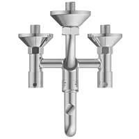 EL-1822 Wall Mixer 3 In 1 With Connecting Legs With Wall Flange