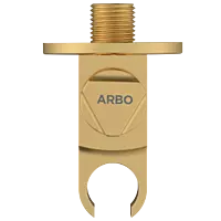 AC-GG-34 Wall Outlet With Shower Hook & Shutoff Valve (Glossy Gold)