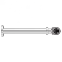 AC-36 Brass Round Bottle Trap With Long Wall Connection Pipe & Wall Flange