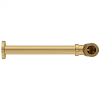 AC-GG-36 Brass Round Bottle Trap With Long Wall Connection Pipe & Wall Flange (Gold)