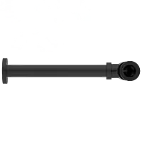 AC-MB-36 Brass Round Bottle Trap With Long Wall Connection Pipe & Wall Flange (Matt Black)