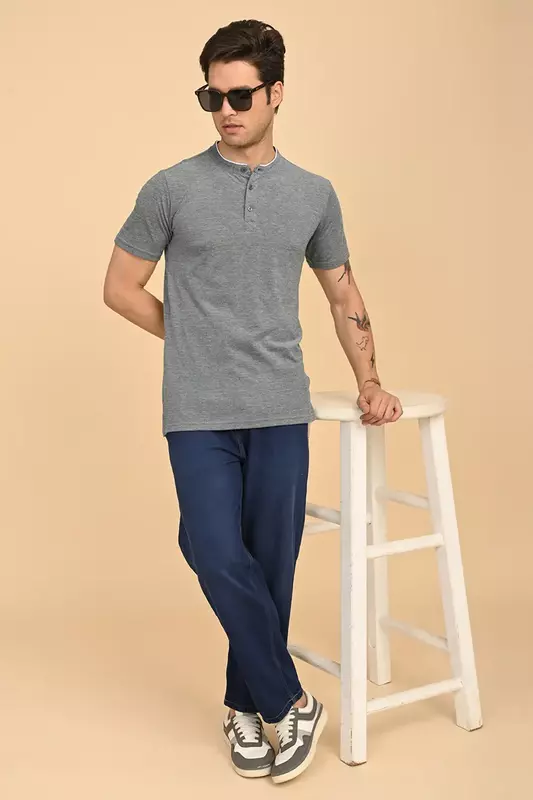 Men's Mandarin Collar T-Shirt