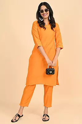Women V-Neck Long Kurta