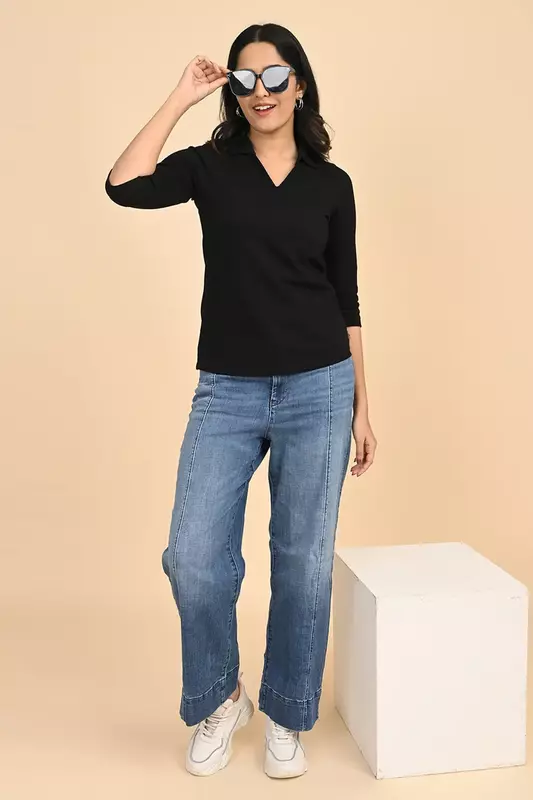 Women's Polo Tee - Black