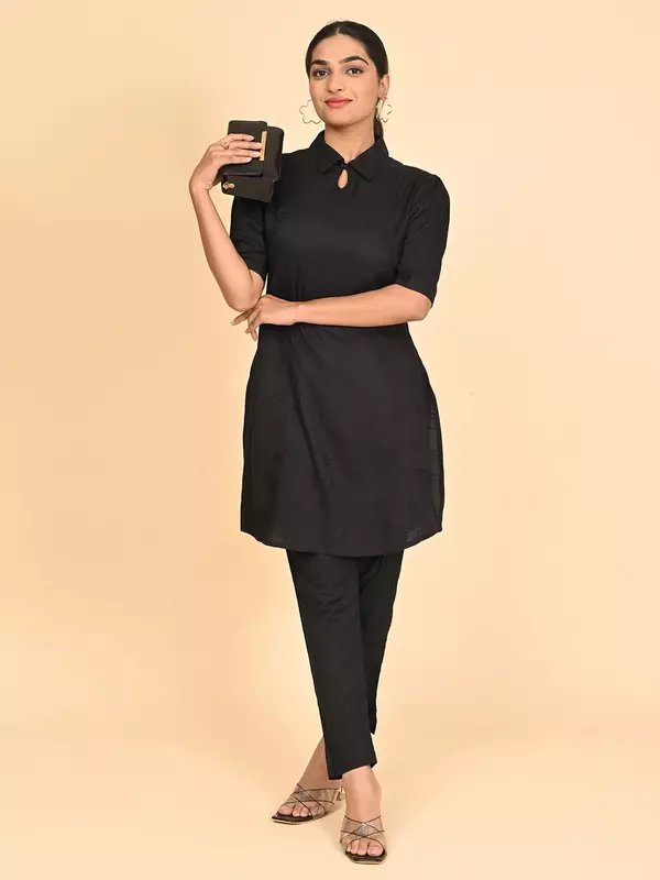 Women's Short Kurta - Black