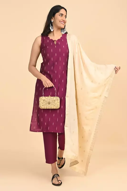 Women Woven Design Jacquard Shawl-B_SS