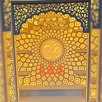 Divine Backlit Om Mandir in White Corian with Elegant Design