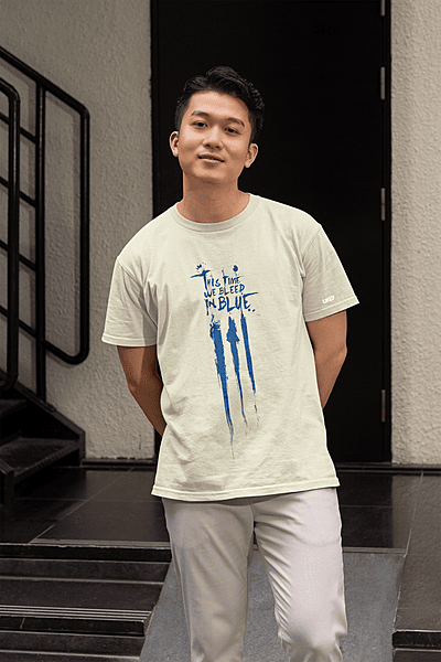 Bleed Blue Beige regular premiuim Tshirt