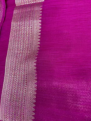 Fall in love with this gorgeous Mango Silk Saree, featuring a rich magenta shade with beautiful golden zari detailing