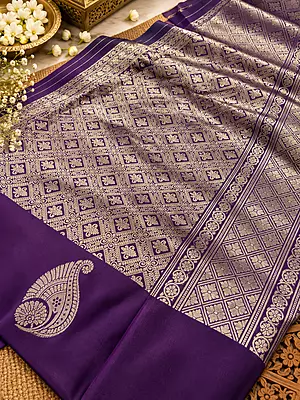 ? Royal Purple Zari Silk Rich royal purple silk with an elegant sheen