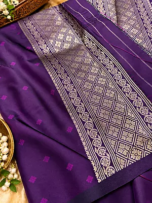 ? Royal Purple Zari Silk Rich royal purple silk with an elegant sheen