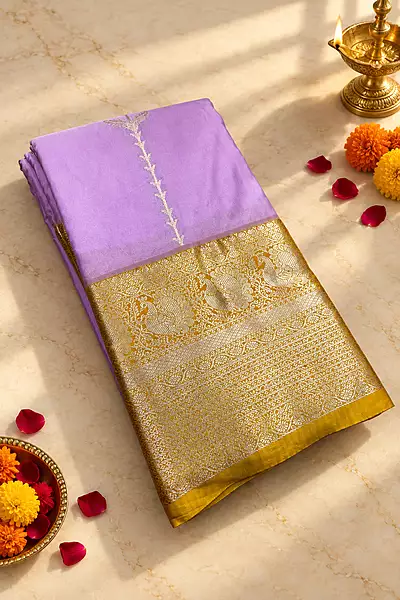 ? Lavender Purple Silk Saree