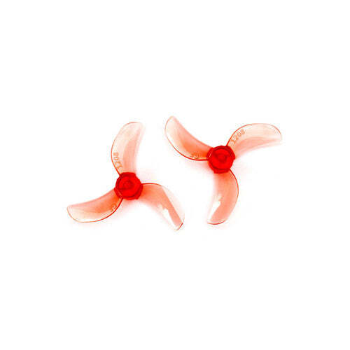 31mm 1208 3 Blade Propeller 0.8mm Shaft Pitch 0.8" - Clear Red (4 Pair CW+CCW)