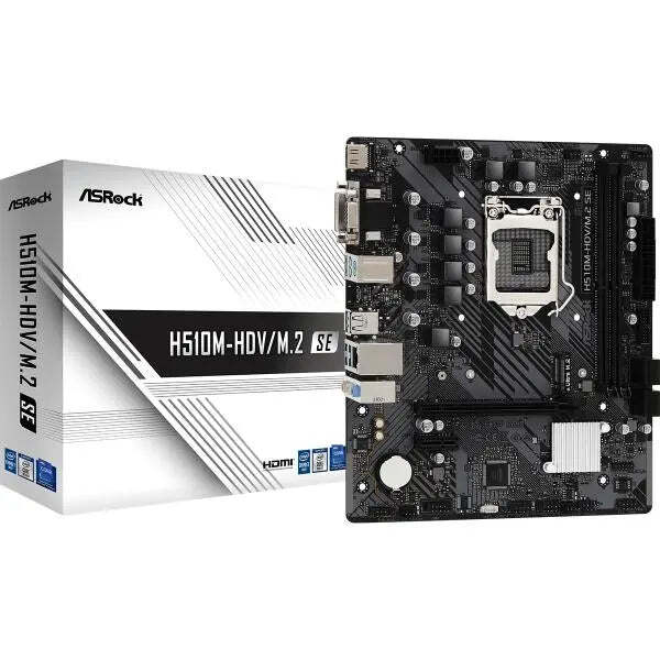 ASRock H510M-HDV/M.2 SE Motherboard – Intel LGA1200 | DDR4 | M.2 NVMe | Micro-ATX