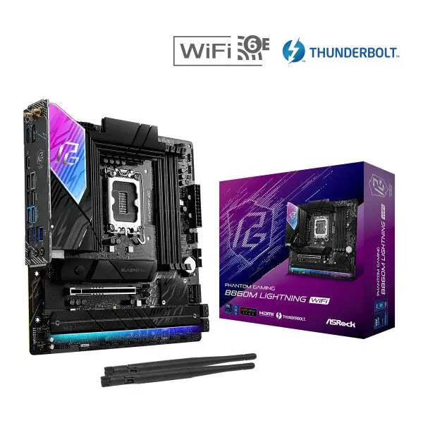 ASRock Phantom Gaming B860M Lightning WiFi Intel B860 DDR5 Micro-ATX Gaming Motherboard