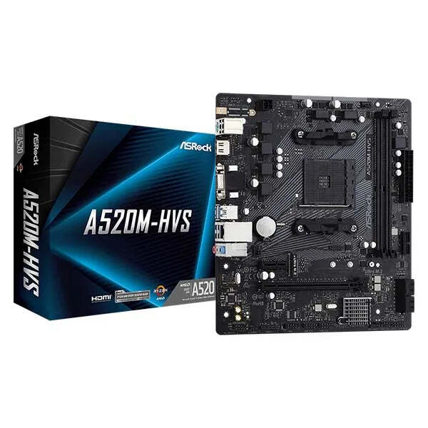 ASRock A520M-HVS AM4 Micro-ATX AMD Motherboard