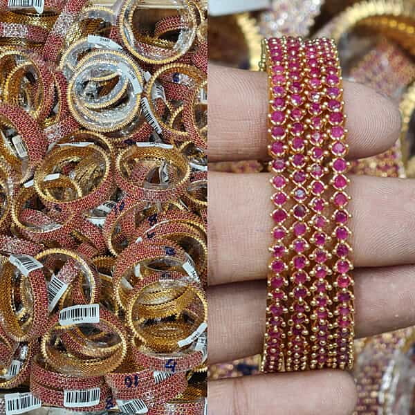 Ruby stone bangles